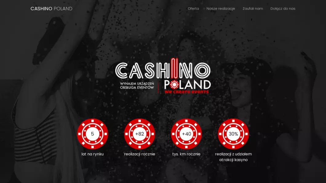 Zrzut ekranu strony internetowej firmy Cashino Poland