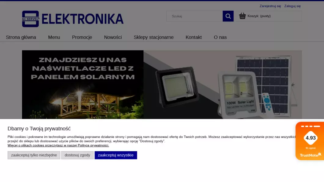 Zrzut ekranu strony internetowej firmy Gi Servel - elektronika
