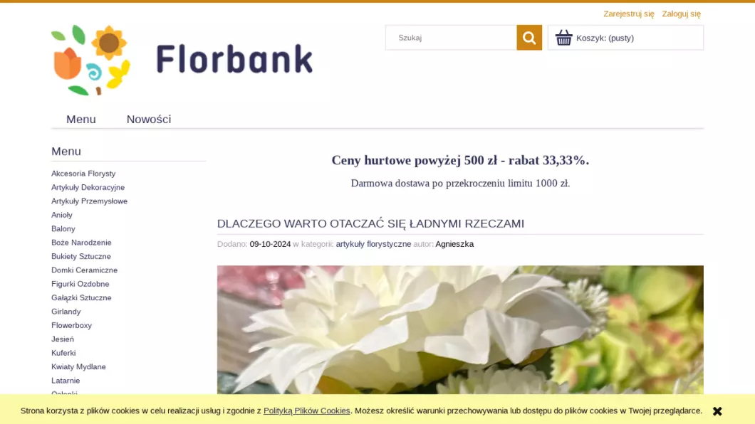 Zrzut ekranu strony internetowej firmy Florbank