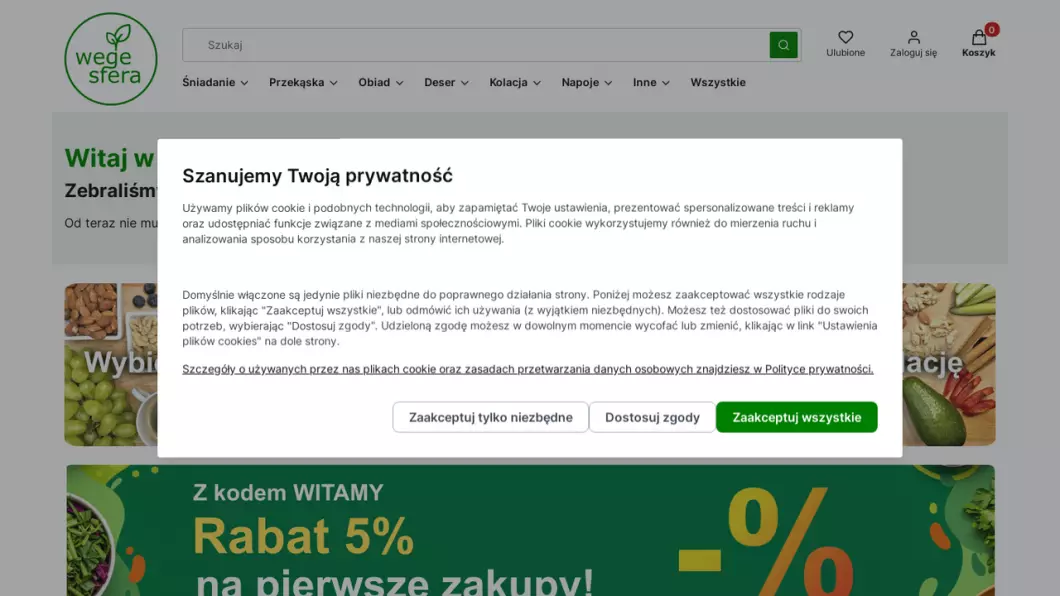 Zrzut ekranu strony internetowej firmy Wegesfera
