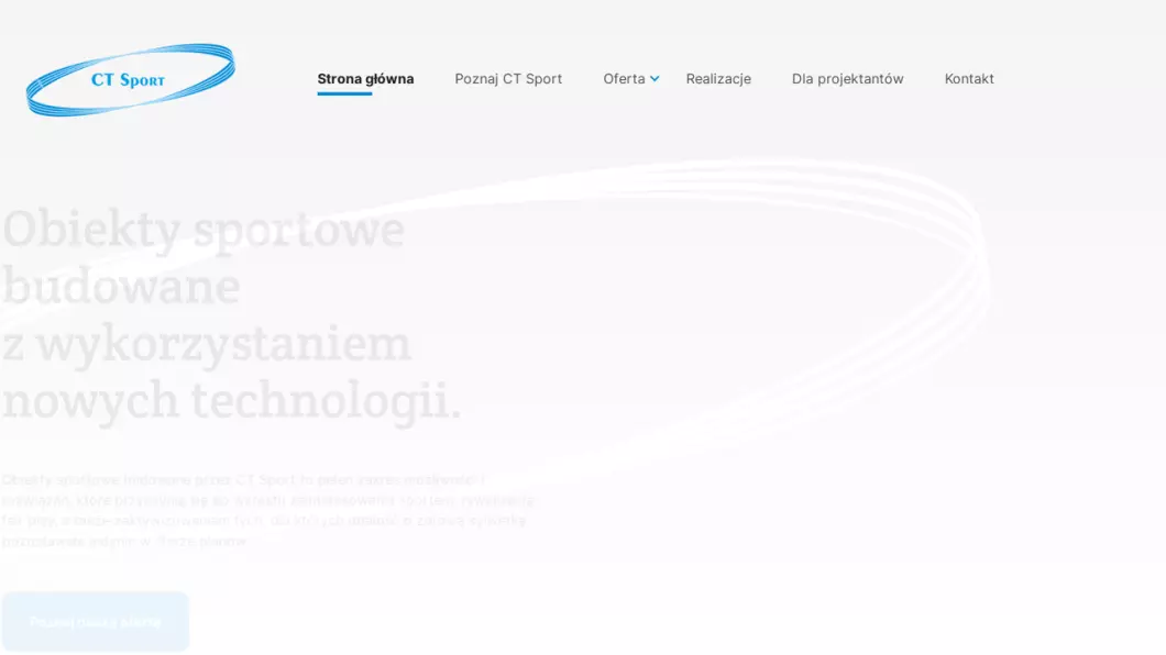 Zrzut ekranu strony internetowej firmy Budowa boiska - projektowanie | CT SPORT Sp. z o.o.