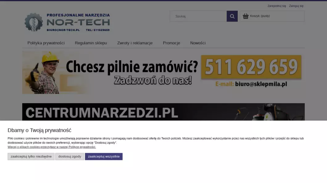 Zrzut ekranu strony internetowej firmy Centrum narzędzi Warszawa - Nor-Tech