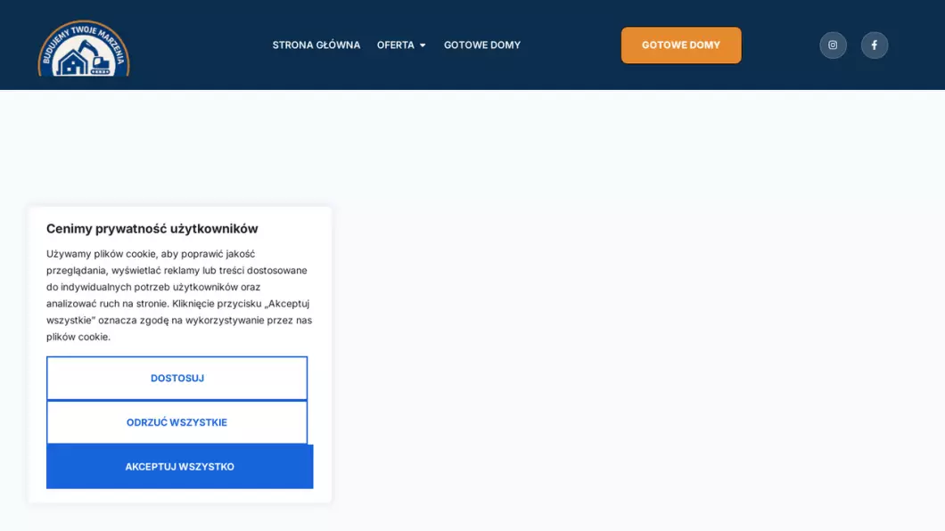 Zrzut ekranu strony internetowej firmy Budujemy Twoje Marzenia
