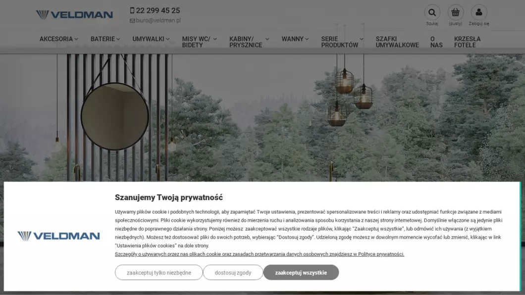 Zrzut ekranu strony internetowej firmy veldman.pl