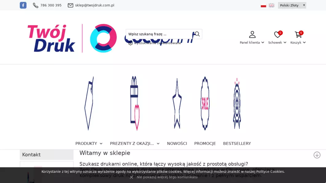 Zrzut ekranu strony internetowej firmy Twój Druk