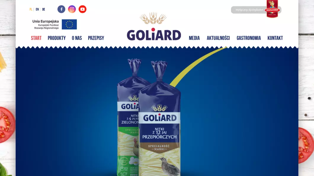Zrzut ekranu strony internetowej firmy Goliard