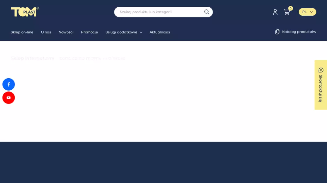 Zrzut ekranu strony internetowej firmy Tomplast - Producent wieszaków odzieżowych