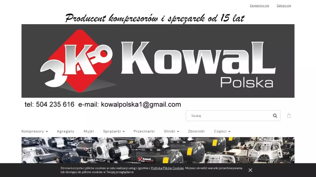 Zrzut ekranu strony internetowej firmy KowaL Polska