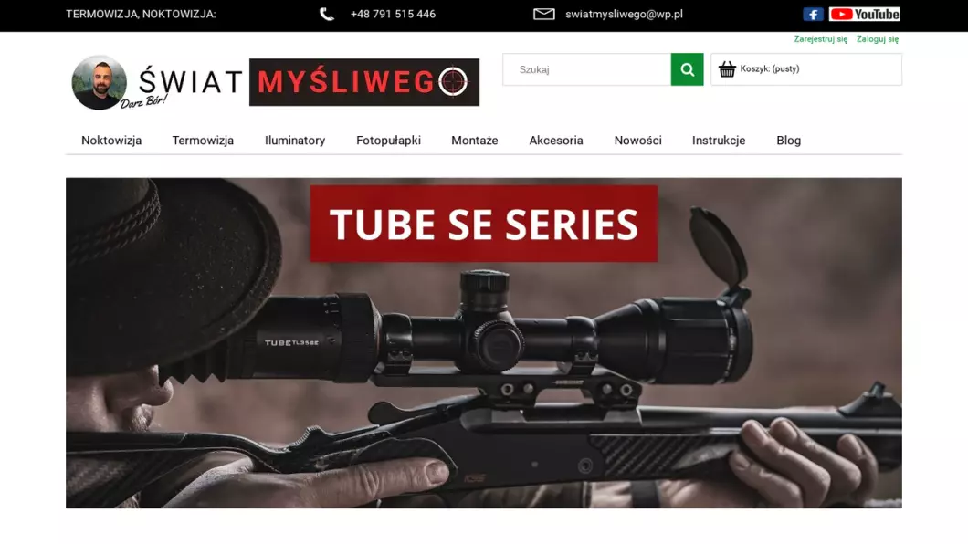 Zrzut ekranu strony internetowej firmy Świat Myśliwego