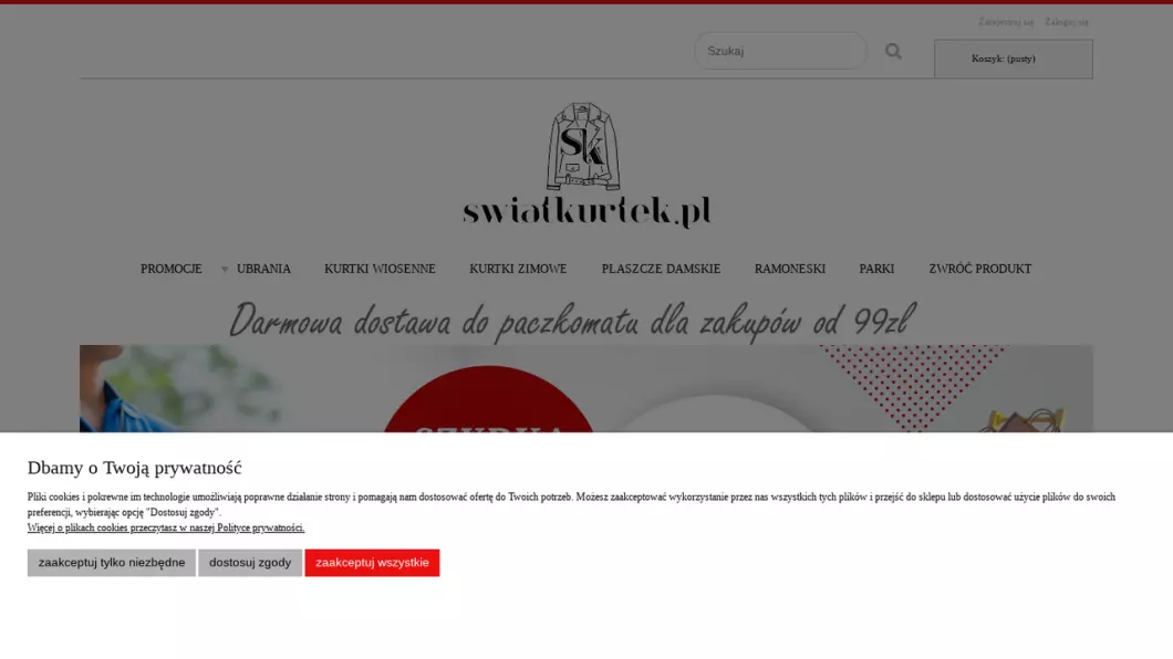 Zrzut ekranu strony internetowej firmy Kurtki damskie | Sklep internetowy Światkurtek.pl
