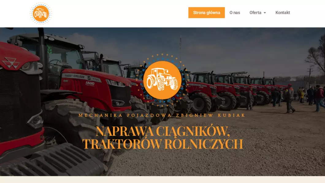 Zrzut ekranu strony internetowej firmy Mechanika Pojazdowa Zbigniew Kubiak