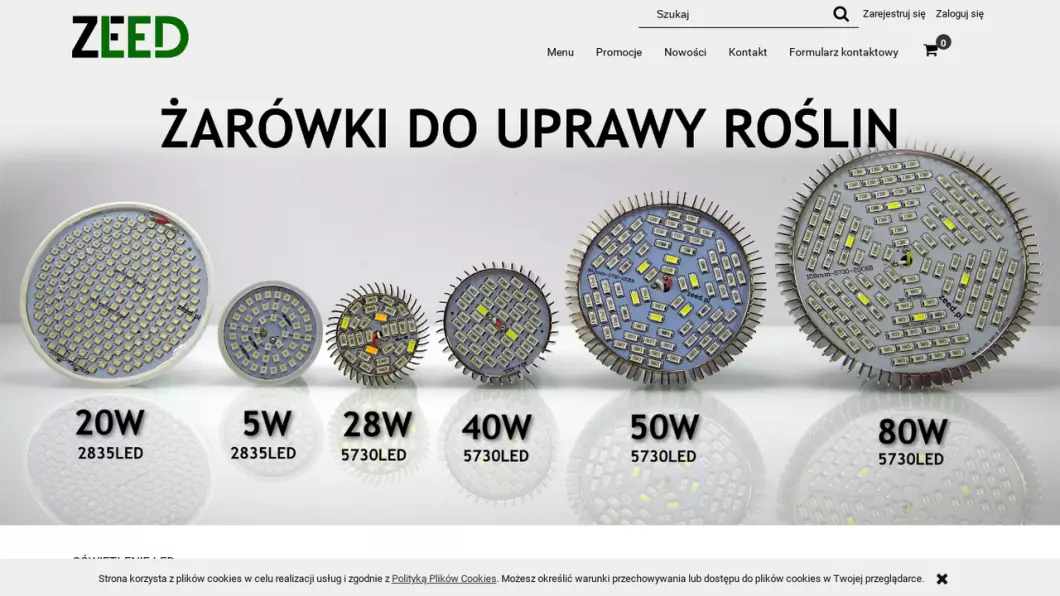 Zrzut ekranu strony internetowej firmy ZEED